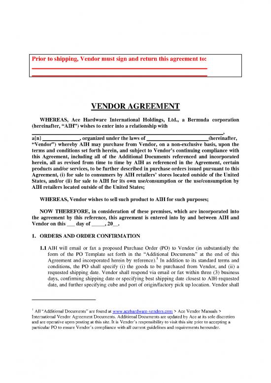 picture1_Agreement Sample 201754 | Free Sample Vendor Agreement Template