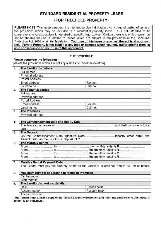 picture Lease Agreement Template 202064 | Freehold Lease Agreement