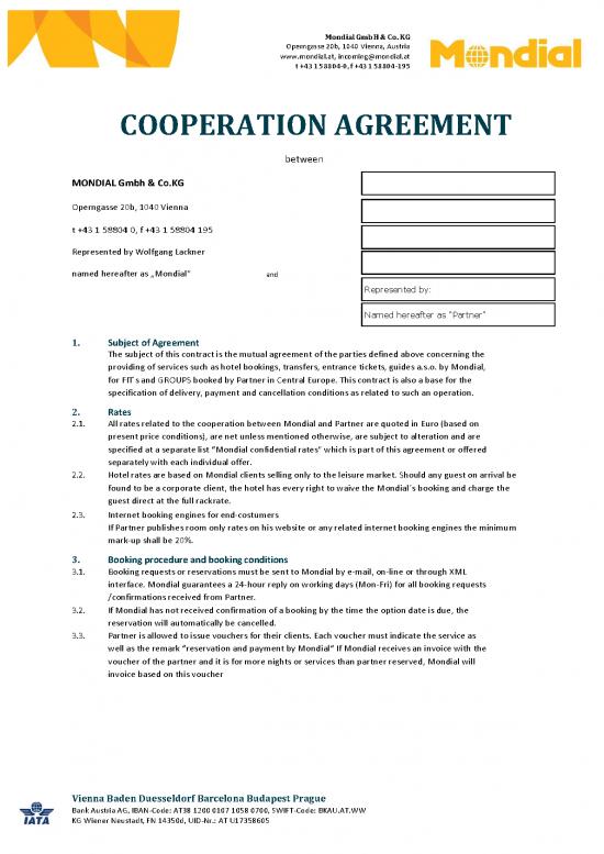 picture Agreement Contract Sample 201919 | General Agreement B2b