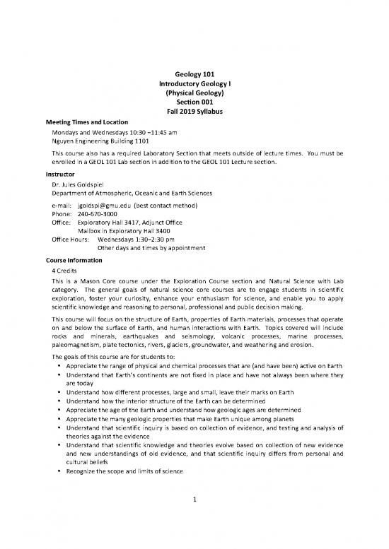 picture Geology Pdf 200752 | Geol 101 Syllabus F2019