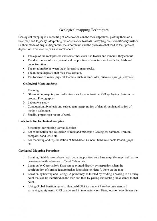 Geological Mapping Pdf 200835 | Geological Mapping Techniques Converted