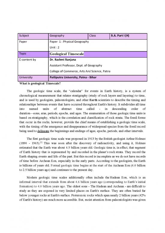 picture1_Geological Time Scale Pdf 200731 | Geological Timescale   Ba Part 1, Paper  1, Unit  2