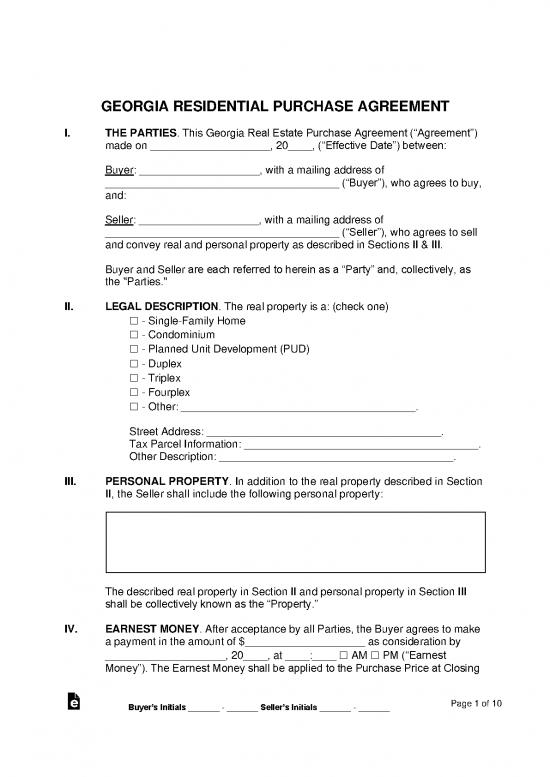 picture1_Agreement Sample 201558 | Georgia Residential Real Estate Purchase Agreement