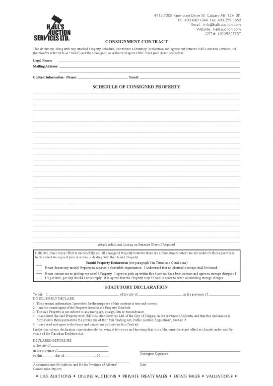 picture Agreement Contract Sample 201705 | Hallsconsignmentcontract