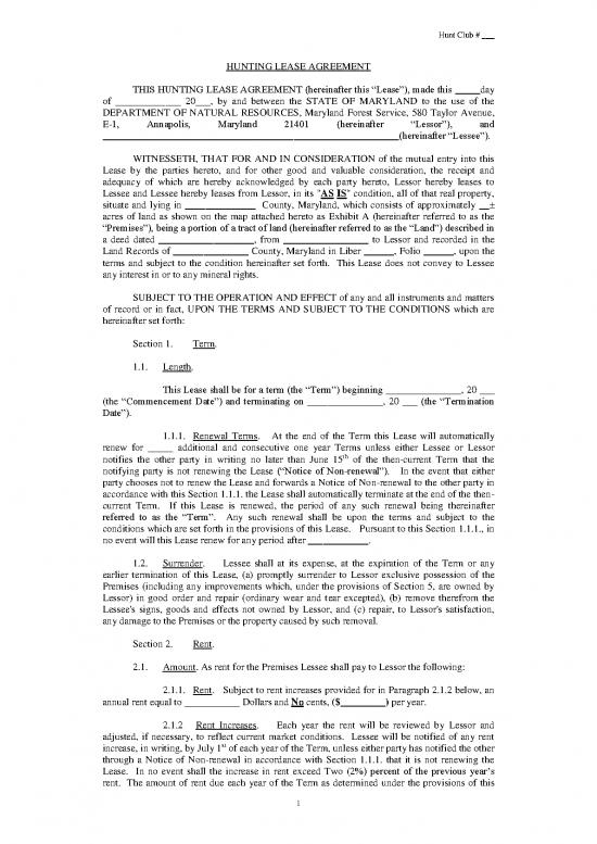 picture Lease Agreement Template 201516 | Huntclublease