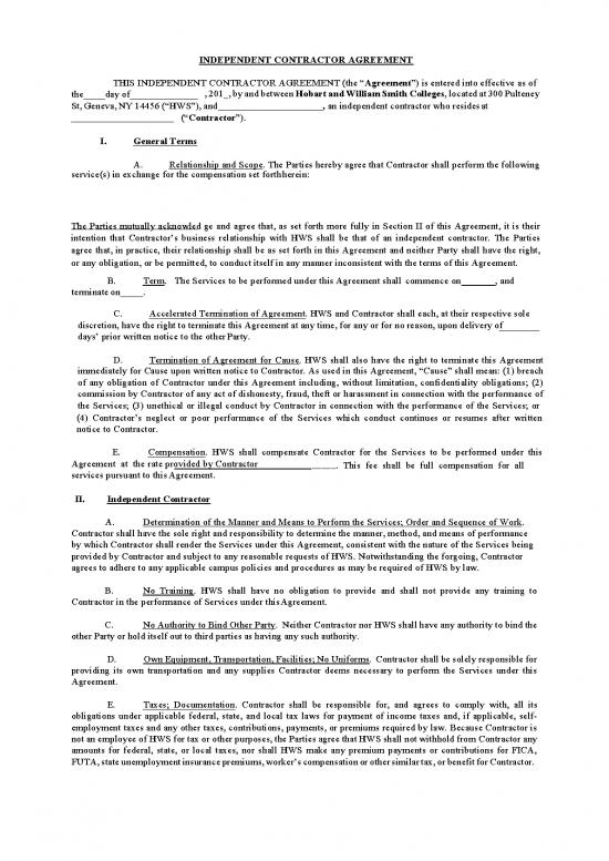 picture Agreement Sample 202955 | Independent Contractor Agreement2