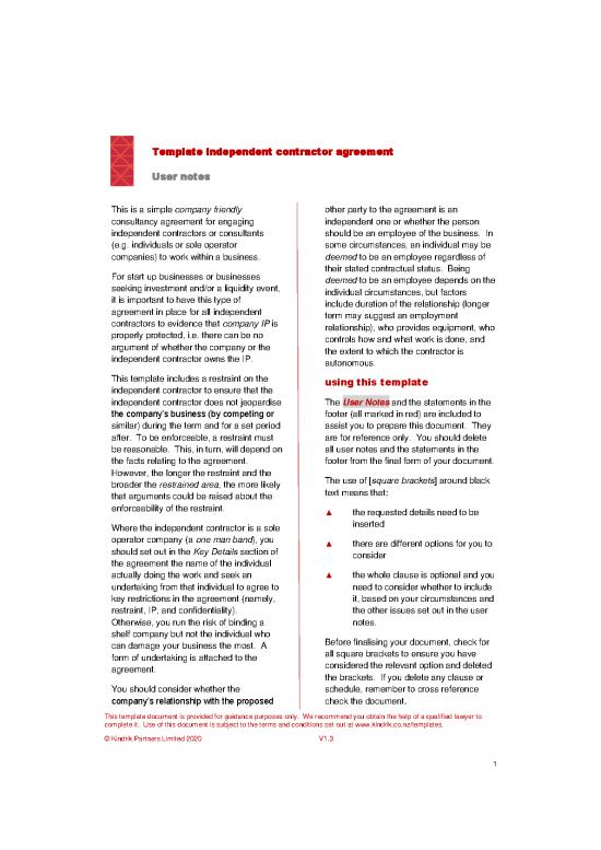 picture Agreement Sample 201821 | Independent Contractor Agreement 2020 07 20