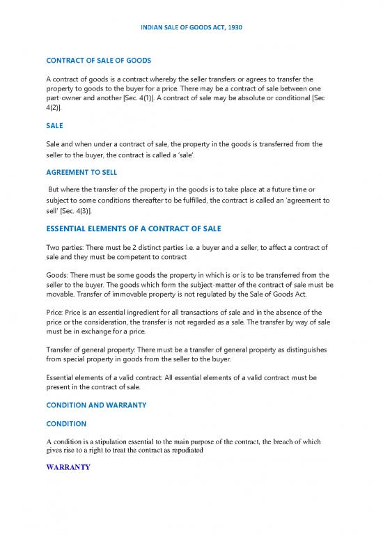 picture Agreement Contract Sample 201949 | Indian Sale Of Goods Act1930