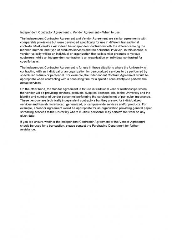 picture Agreement Contract Sample 202796 | Instructions For Independent Contractor Agreement Vs Vendor Agreement
