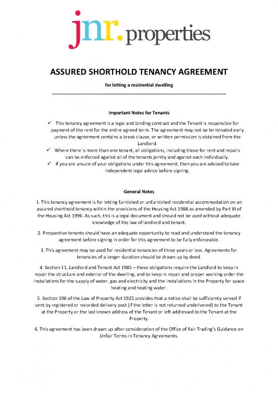 picture Agreement Contract Sample 201802 | Jnr Properties Ast Example