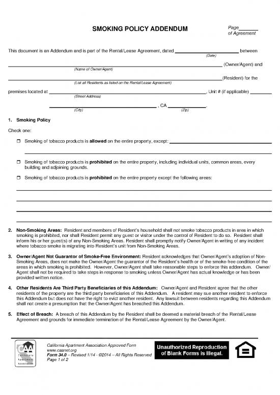 picture Lease Agreement Template 201379 | Landlords Lease Addendum