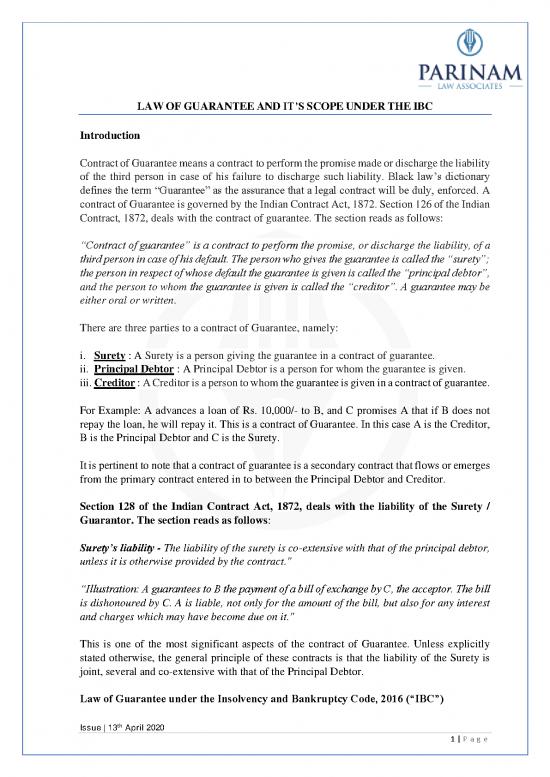 picture_Law Of Contract Pdf 202013 | Law Of Guarantee And It’s Scope Under The Ibc