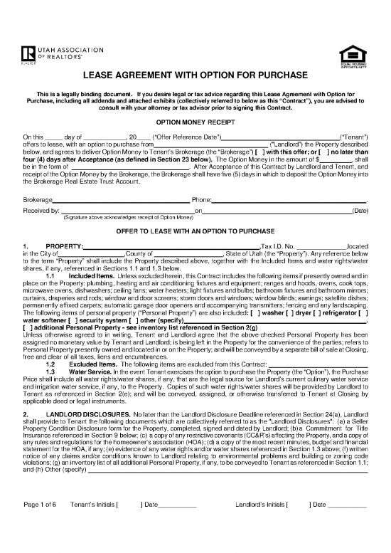 picture Lease Agreement Template 202292 | Lease Agreement With Purchase Option