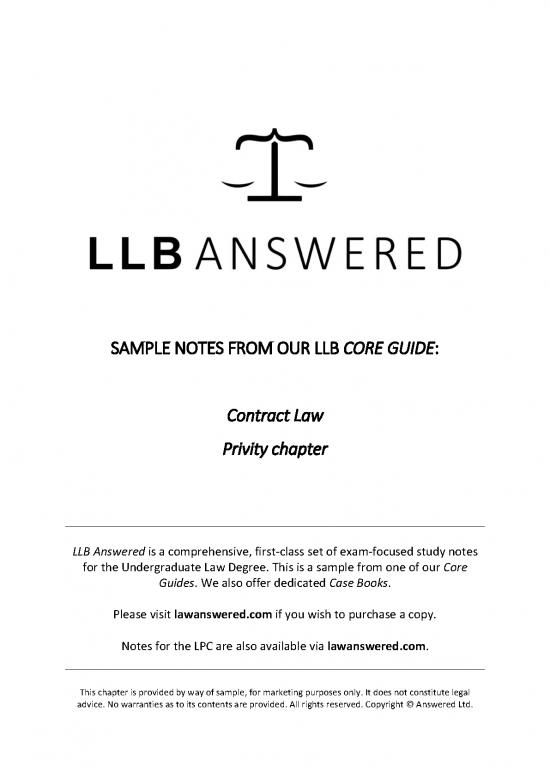 picture_Law Of Contract Pdf 202193 | Llb Answered Contract Law Core Guide   Privity Chapter Sample