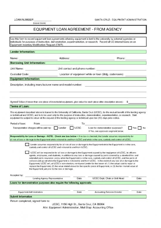 picture Agreement Form 201640 | Loan From Agency