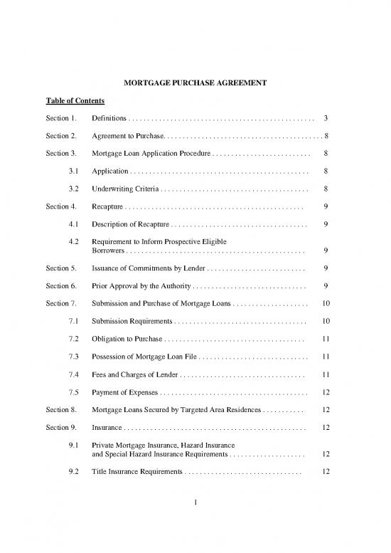 picture Agreement Sample 202978 | Mortgage Purchase Agreement