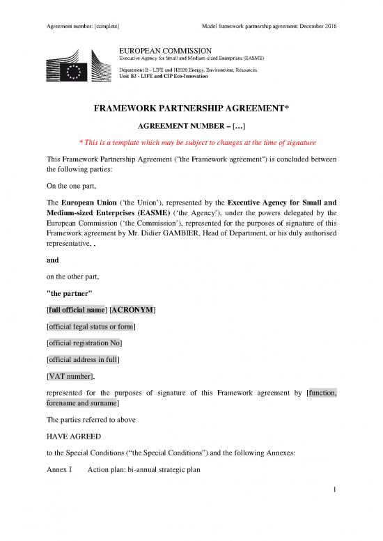 picture Agreement Sample 201413 | Ngo   Framework Partnership Template