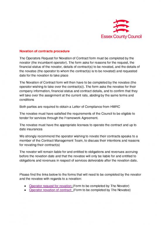 picture Agreement Contract Sample 201304 | Novation Of Contracts Procedure