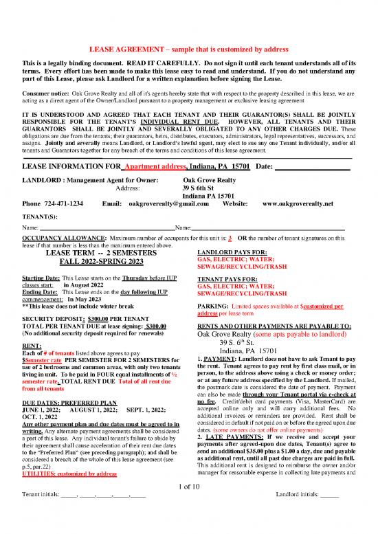 picture Lease Agreement Template 201789 | Online Lease Template
