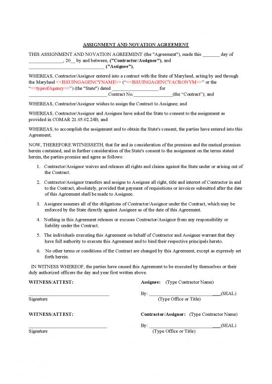 picture Agreement Contract Sample 202055 | Pp Novation Documents V1 6 2020