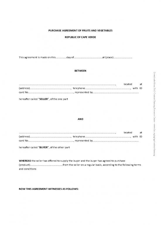picture Agreement Contract Sample 202775 | Purchase Agreement Of Fv Cape Verde
