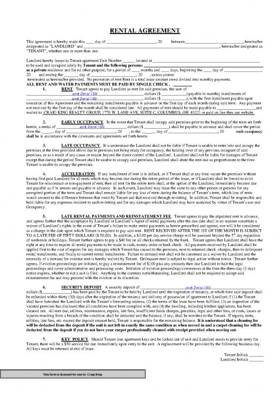 picture Lease Agreement Template 202637 | Rental Agreement