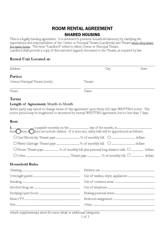 picture1_Tenant Agreement Template 201440 | Rental Agreement Room