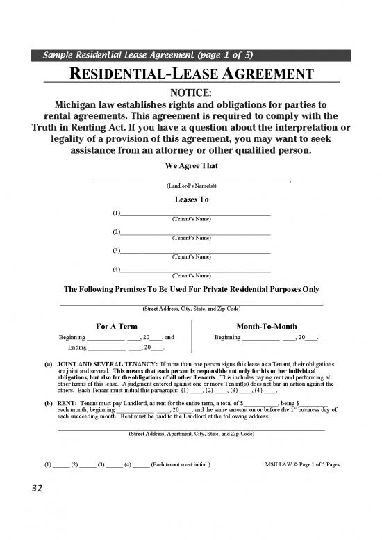 picture Lease Agreement Template 202241 | Rental Lease Agreement