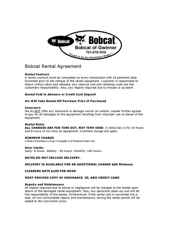 picture Agreement Contract Sample 202487 | Rentalguide