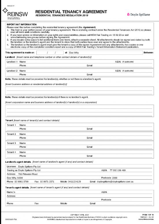 picture1_Agreement Contract Sample 202708 | Residential Tenancy Agreement Updated May 2020  Rei Forms Live