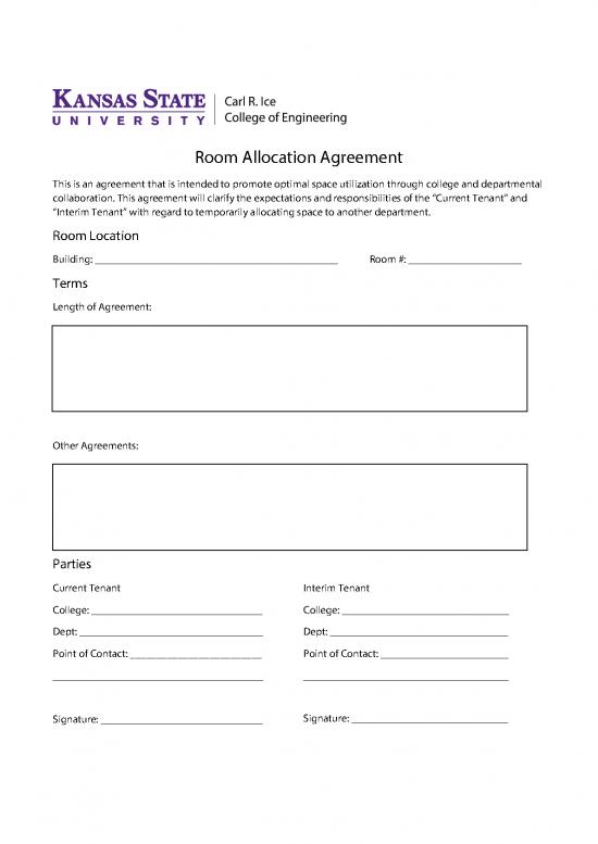 picture Tenant Agreement Template 201579 | Room Allocation Agreement