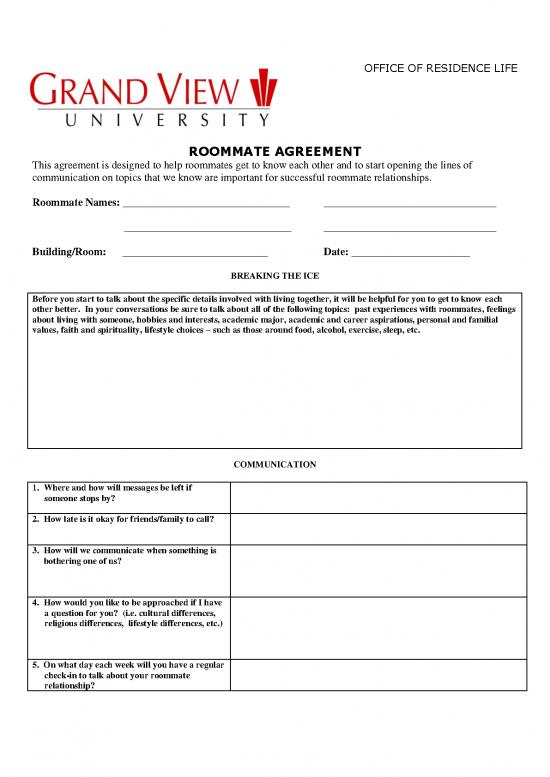 picture_Lease Agreement Template 202594 | Roommate Agreement Form