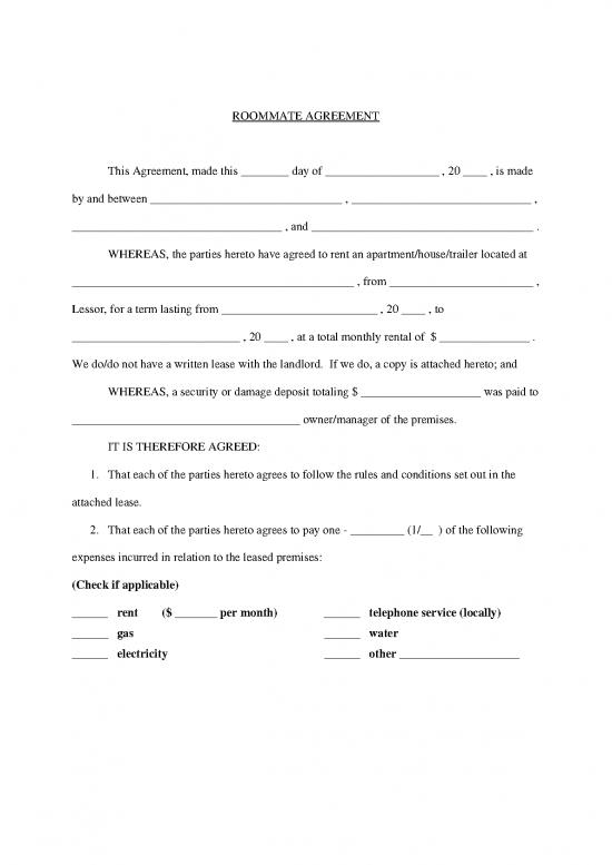 picture Lease Agreement Template 202216 | Roommateagreement