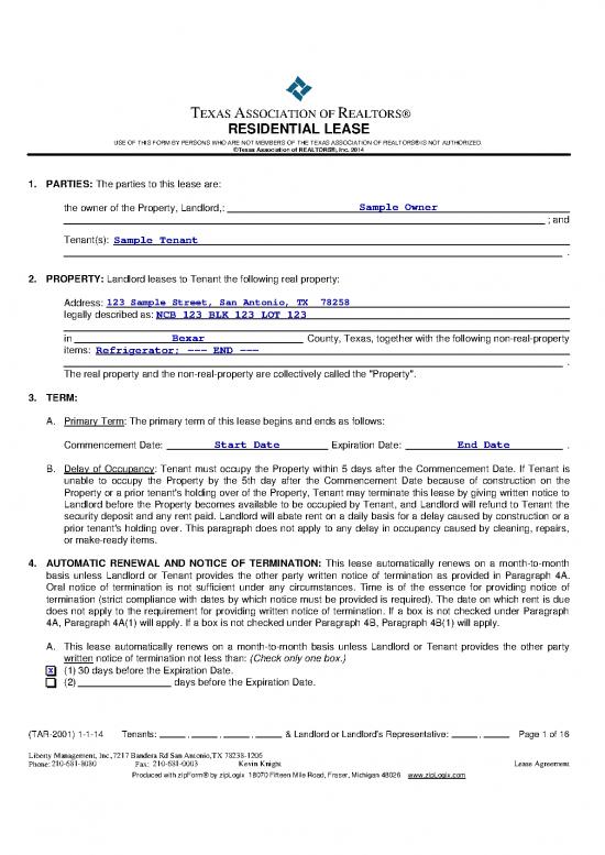 picture_Lease Template 203187 | Sample Lease Agreement (2017)