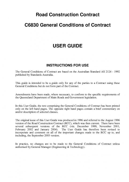 picture Contract Template Pdf 201691 | Sample Main Roads Contract   General Usersguide (a)