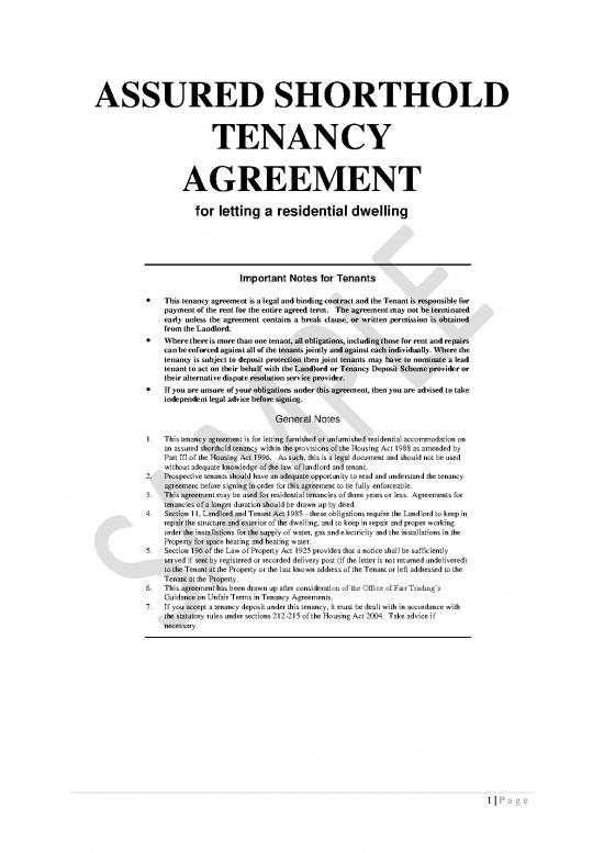 picture Agreement Contract Sample 202813 | Sample Professional Tenancy Agreement No Deposit Info