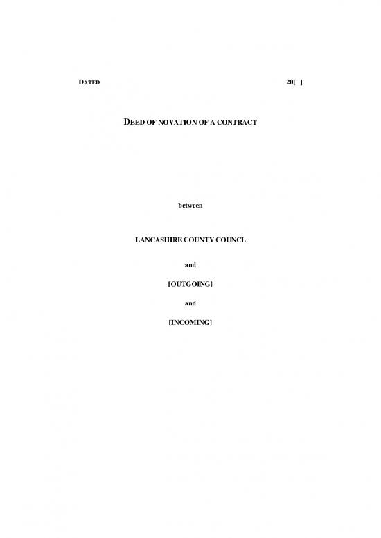 picture Agreement Contract Sample 203120 | Schedule 11 Template Novation Agreement