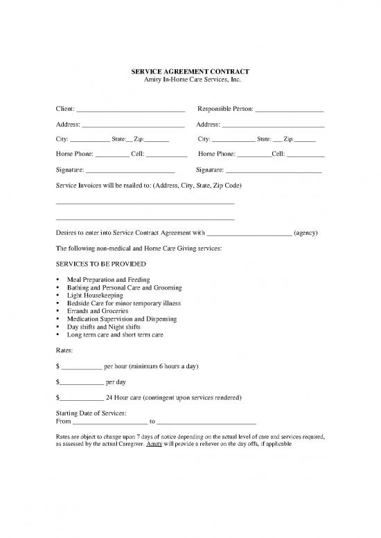 picture Agreement Contract Sample 201268 | Service Contract Agreement