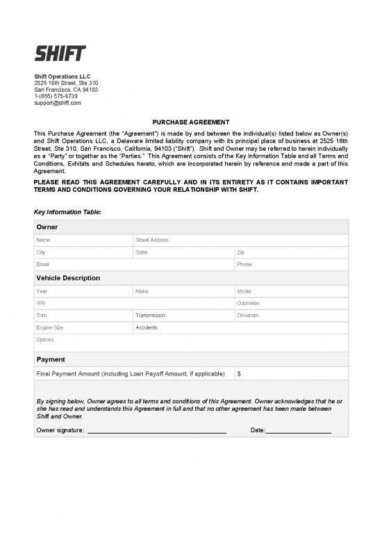 picture Agreement Sample 202140 | Ssc018