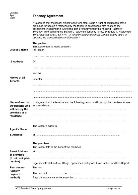 picture_Tenant Agreement Template 203155 | Standard Tenancy Agreement Update April 2022