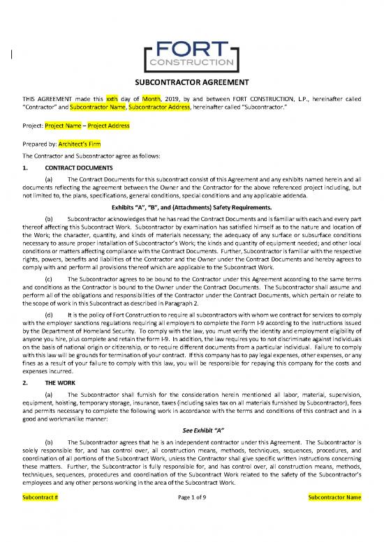 picture1_Agreement Contract Sample 201664 | Subcontract Template 18