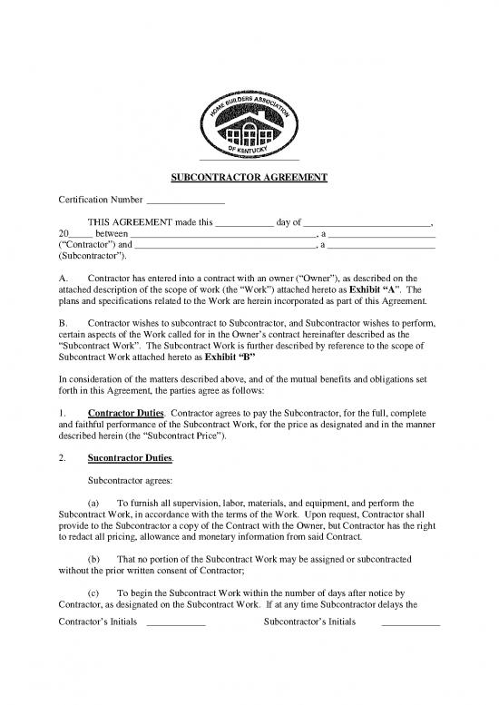 picture_Agreement Contract Sample 202457 | Subcontractor Agreement