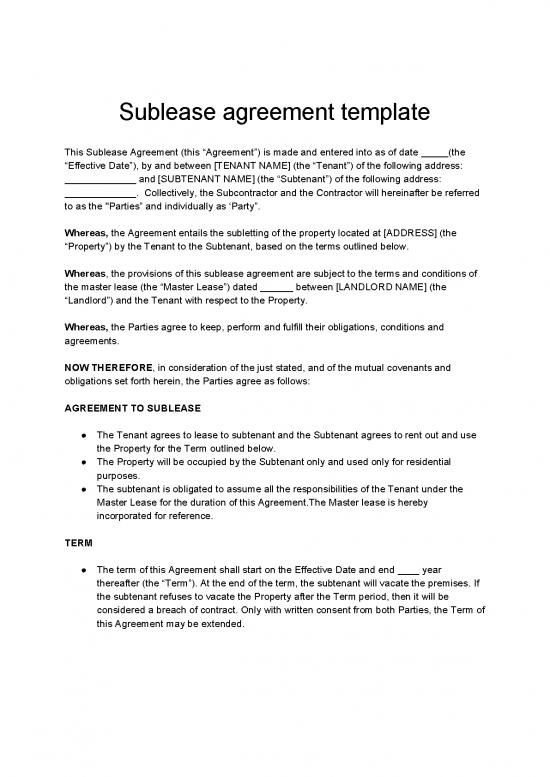 picture Lease Agreement Pdf 202144 | Sublease Agreement Template 1