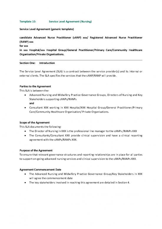 picture1_Agreement Contract Sample 201711 | Template 10 Service Level Agreement Nursing
