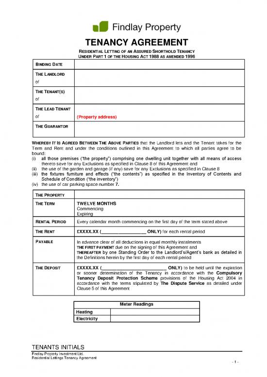 picture Tenant Agreement Template 201645 | Tenancy Agreement Template Apr 17