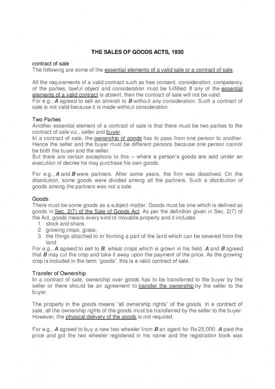 picture_Contract Of Sale Pdf 201274 | The Sales Of Goods Acts