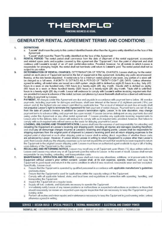 picture Agreement Contract Sample 202249 | Thermflo Generatorrentalagreementtermsconditions