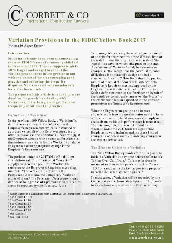 picture Fidic Yellow Book Pdf 201459 | Variation Provisions 2017