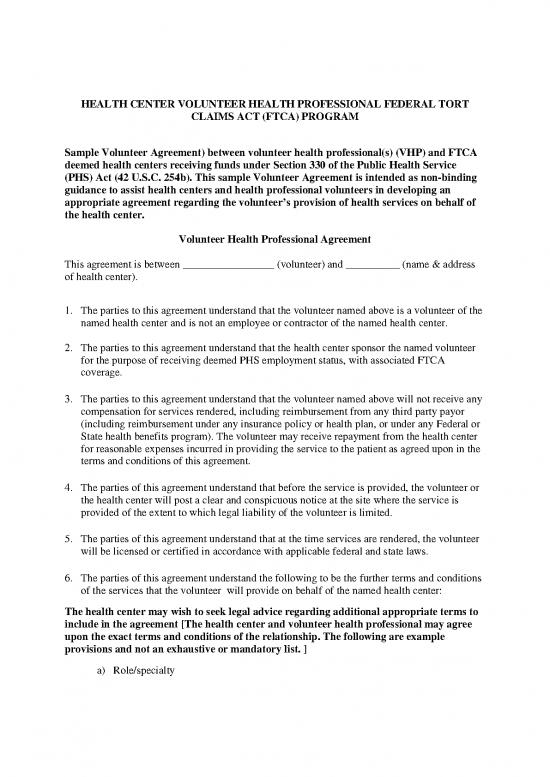 picture1_Agreement Of Services Template 201357 | Vhp Sample Volunteer Agreement