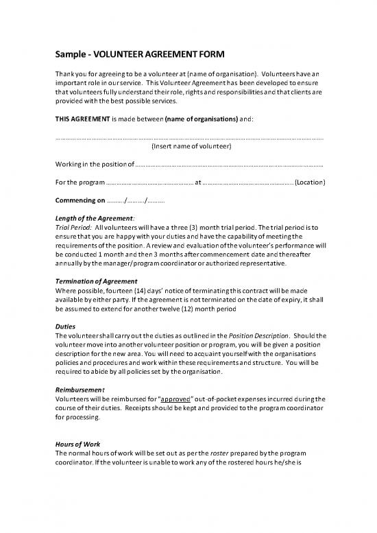 picture_Agreement Form 201652 | Volunteer Agreement